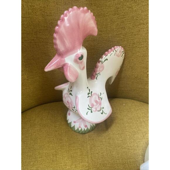 Other - Vintage 8” Portugal Lucky Rooster Chicken Ceramic Hand Painted Folk Art Signed